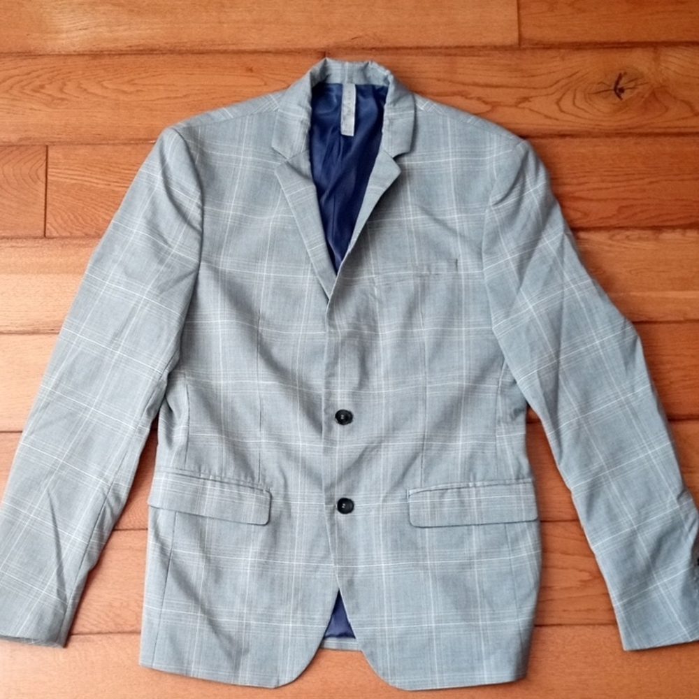 Zara Light Gray Checkered Men's Blazer